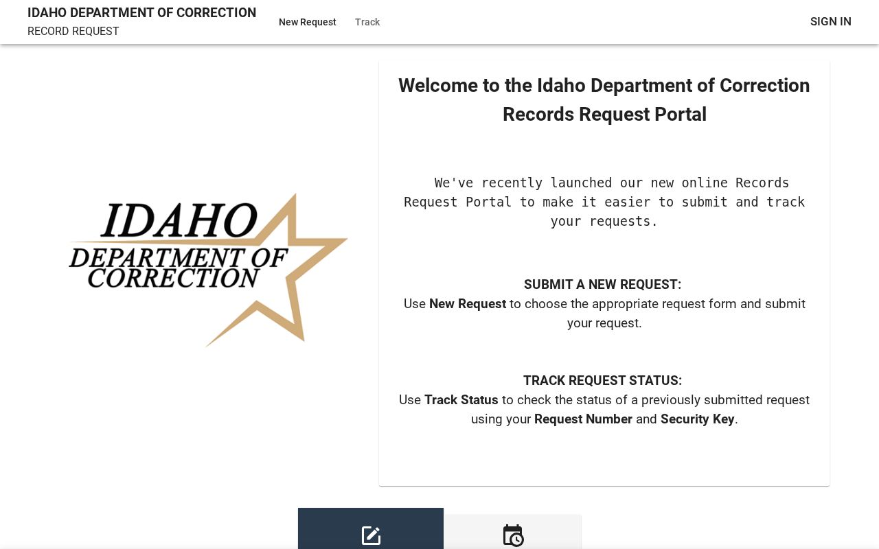 IDOC public records portal for a Shoshone County released inmate photograph